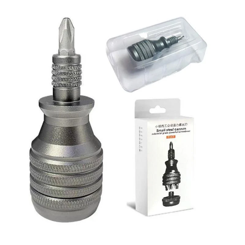 Mini Titanium Magnetic Screwdriver 7-in-1 S2 Alloy Steel 1/4 Inch Drill Bit Home Repair Tools