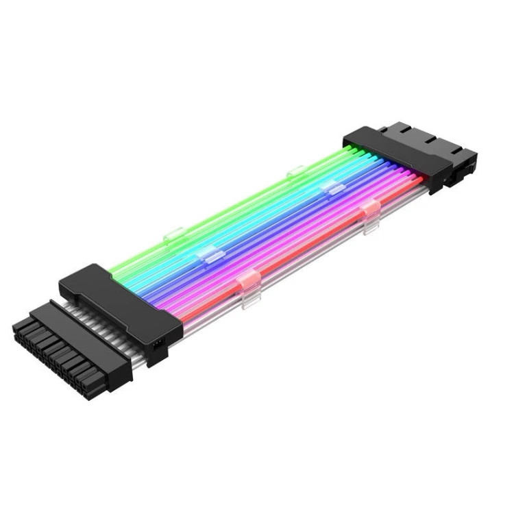 Оптовая продажа 24pin Rgb кабель материнская плата источник питания световой провод черный 5 В ARGB неоновый цвет удлинитель Pc