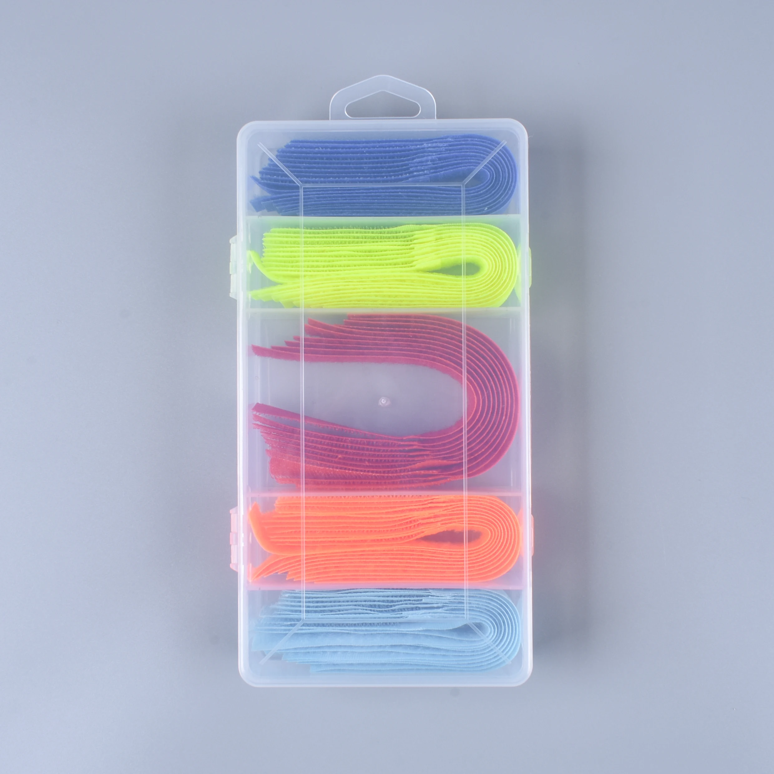 Dreieins PP Box 5 Colors Self Adhesive Hook And Loop Tape Cable Tie