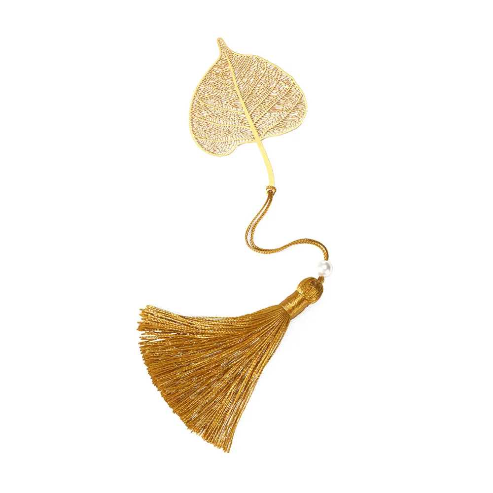 maple bookmark hollow out flower gold plated metal plated blank etched brass stainless steel bookmark metal crafts