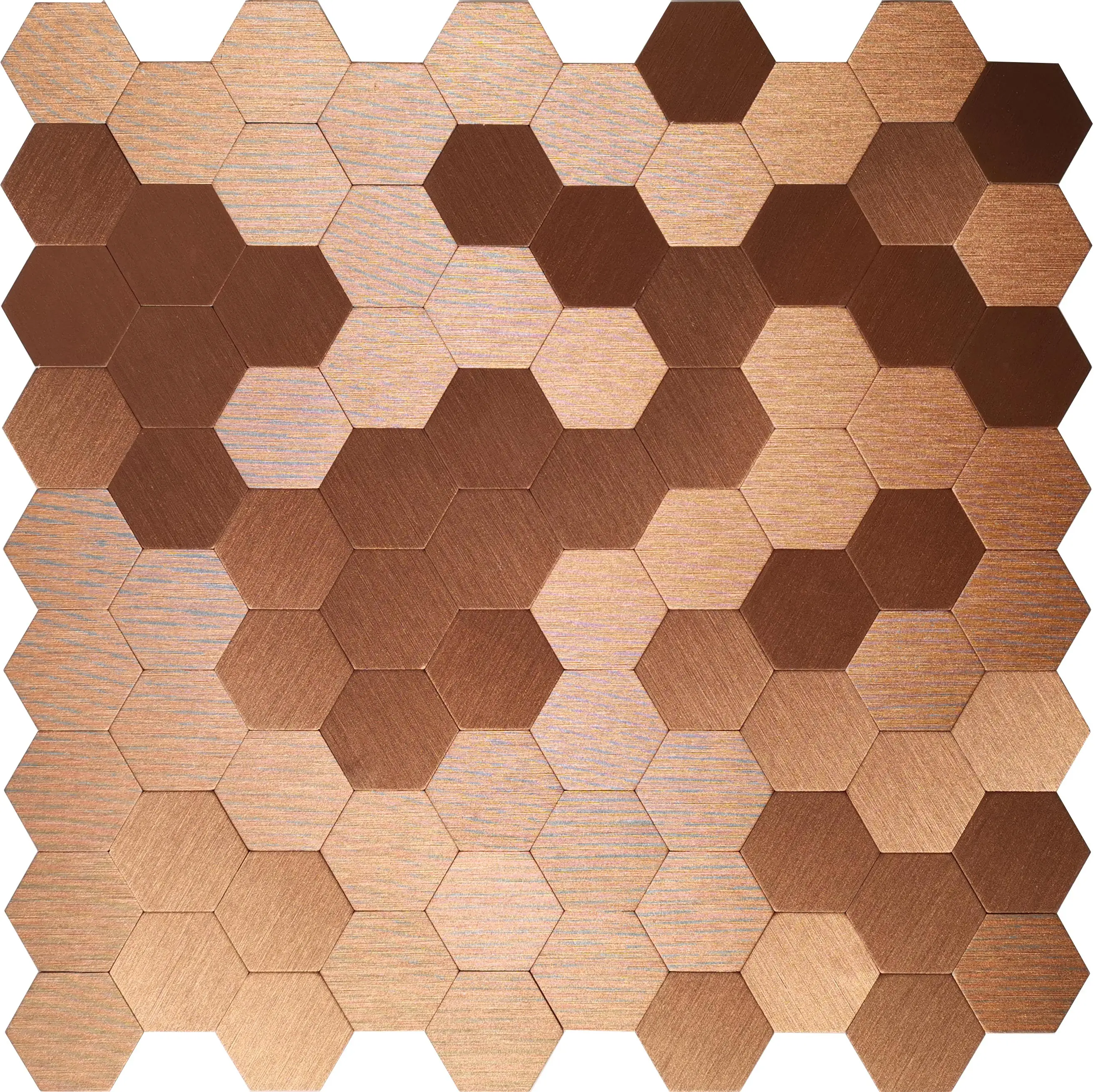 Metal Aluminum Composite Adhesive Panel Peel And Stick Rose Gold Mosaic For Backsplash Kitchen Toilet