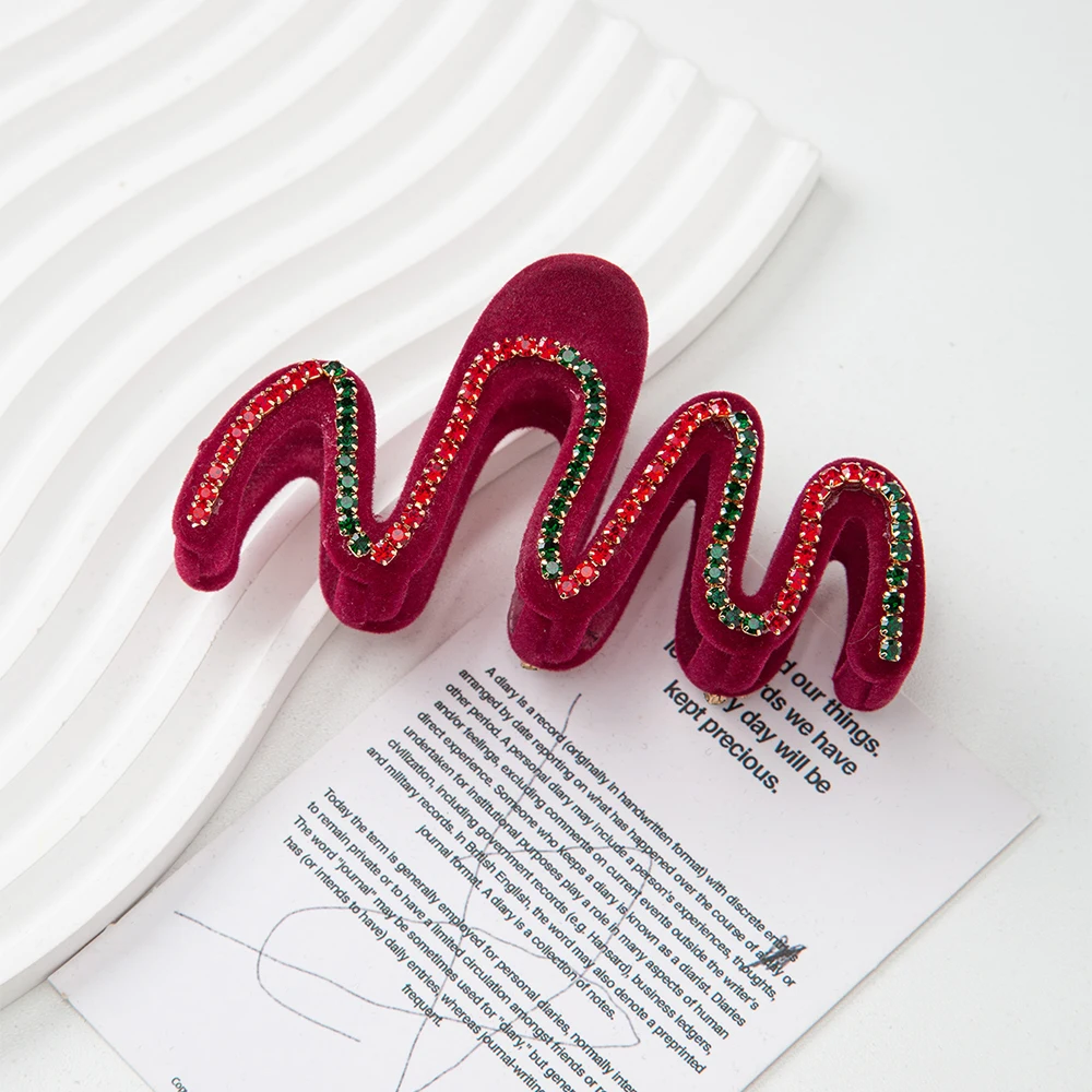 Trendy Rhinestone Hair Claws Crab Hairpins Crystal Wave hair accessories clips American ganchos para el cabello hair clips