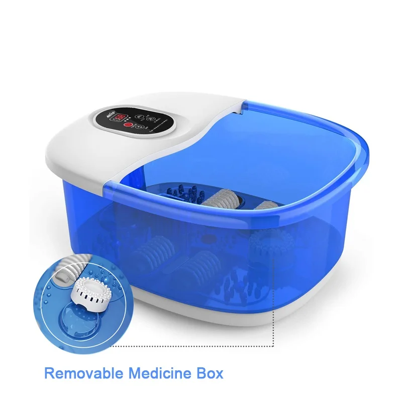Air Bubble Foot Massage Basin Foot Spa Bath With Electric Heating Water And Large Massage Rollers