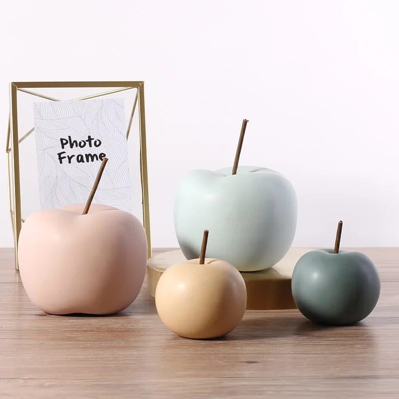 Color Glazed Ceramic Apples for Living Room Decoration