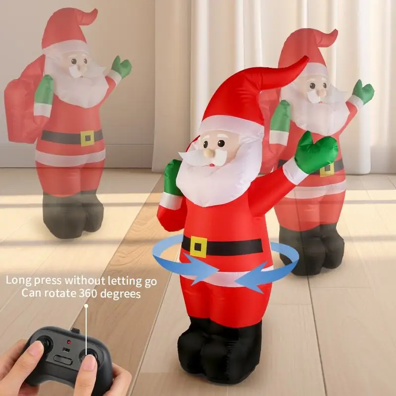 EPT 113CM Remote Control Musical Moving Large 360 Degree Rotation Christmas Inflatable Santa Claus Toys