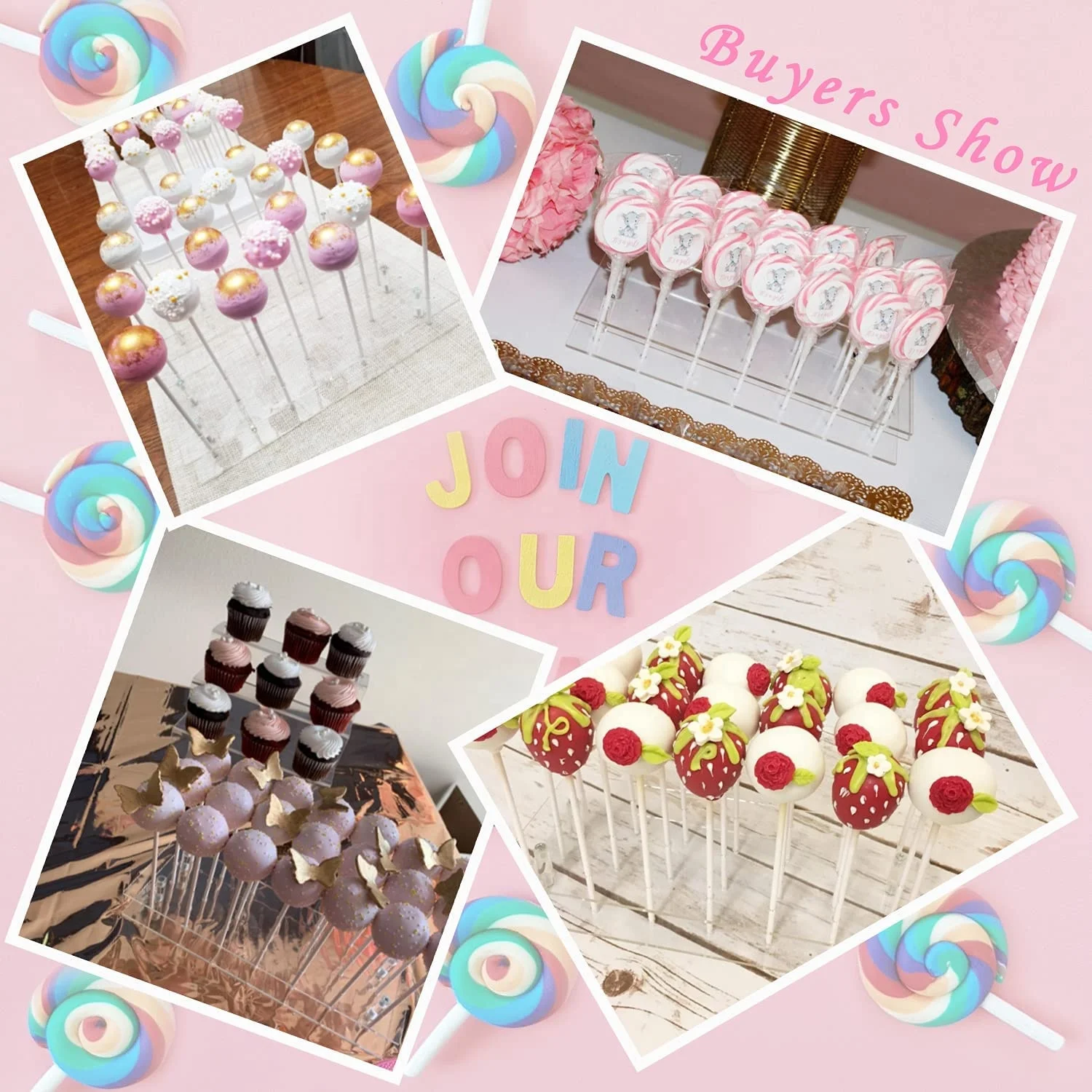 Clear Acrylic Lolly Stick Holder Perspex Cake Pop Stand Lucite Sweet Display Stand