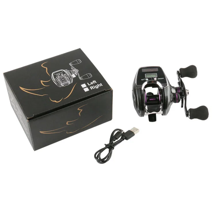 New OEM 8.0:1 Fishing Reel Left / Right Hand Low Profile Line Counter Fishing Tackle Gear With Digital Display Data Cable Chargi
