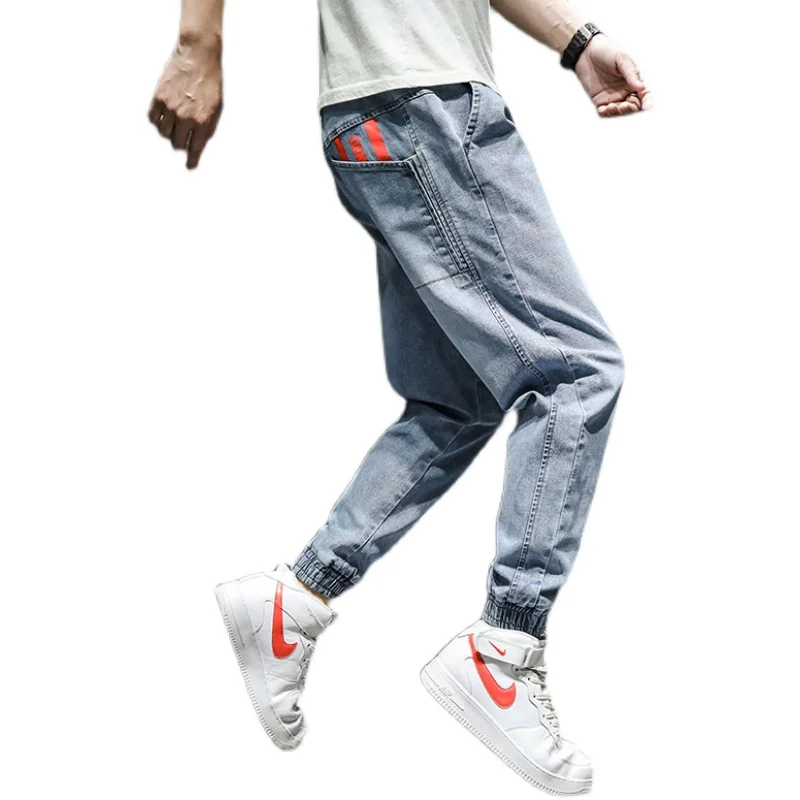 Лидер продаж, мужские высококачественные синие повседневные и универсальные прямые джинсы, мужские джинсы