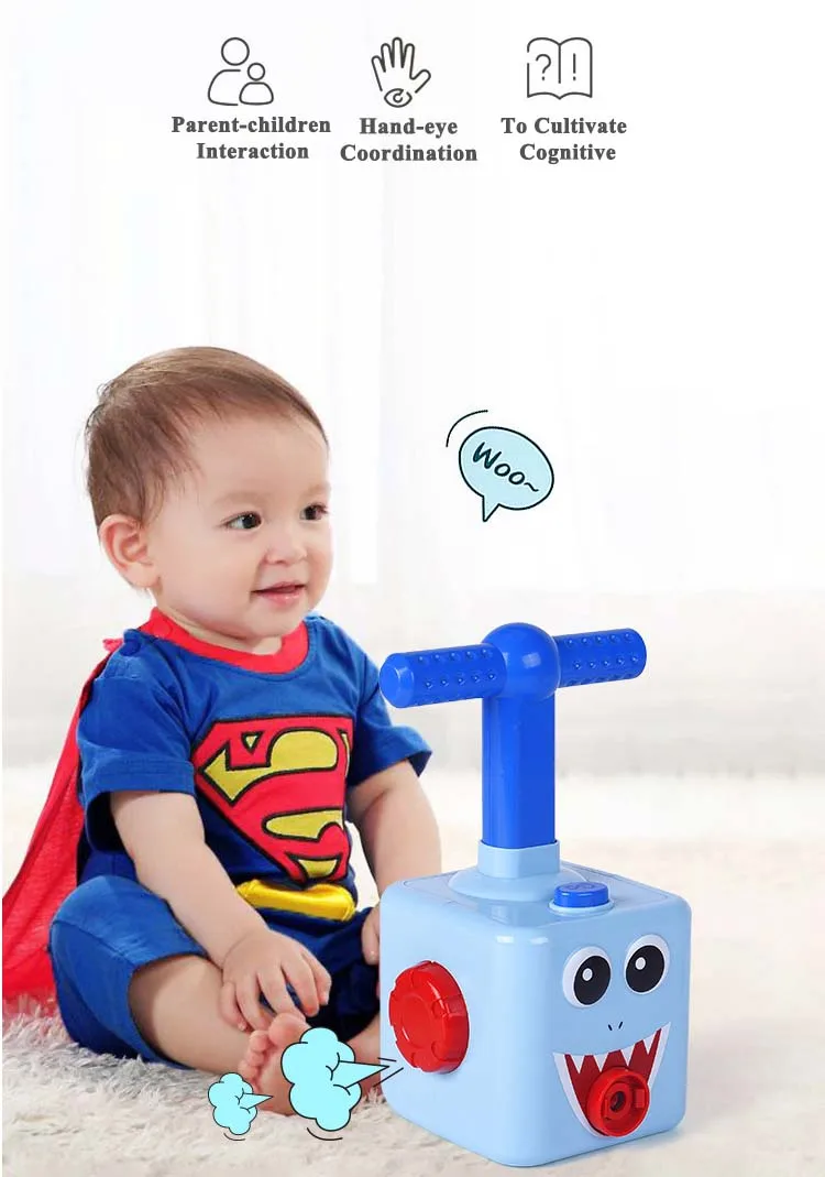 Kids Toys Educational Aerodynamic Forces Launcher & Inertia Air Balloon Powered Car Racer Toy Set for Children