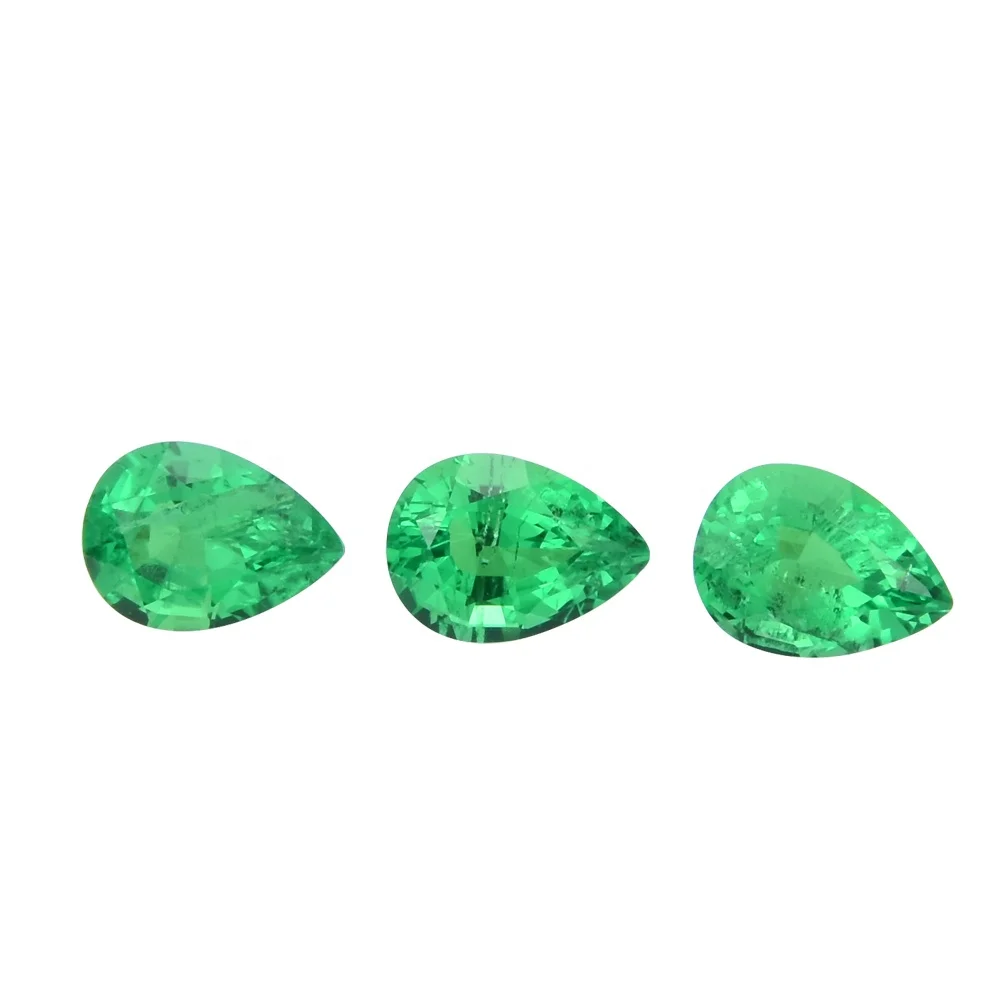 New Pear Shape Precious Synthetic Emerald Stone