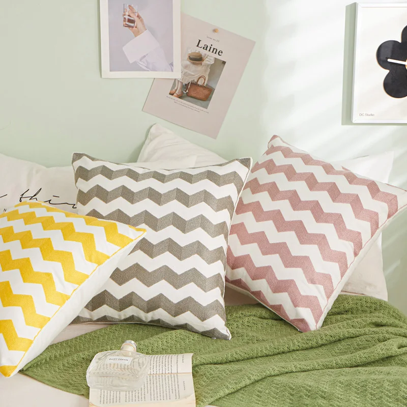 Cheap Embroidered Decorative Sofa Couch Throw 100% Cotton Cushion Case