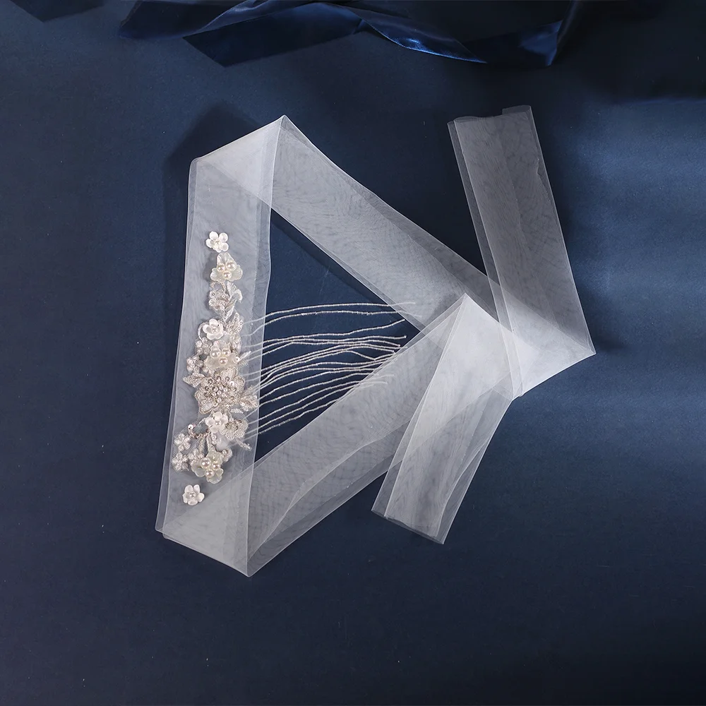 Handmade Custom luxury crystal waist belt wedding flower rhinestone applique belt Wedding Bridal Dress Accessories