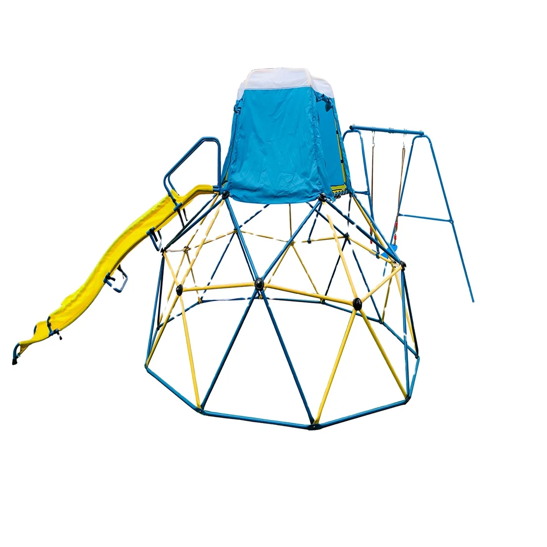 New Product Coming 10FT Dome Climber With Platform, Slide and Swing Multifunction Playground Outdoor Use For 3+ Kids