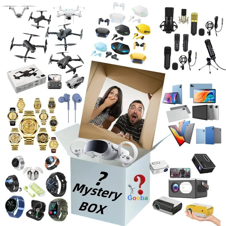 High quality lucky birthday gift set mystery boxes electronics may open: Smart body fat scale, Bluetooth speaker, Spin massager