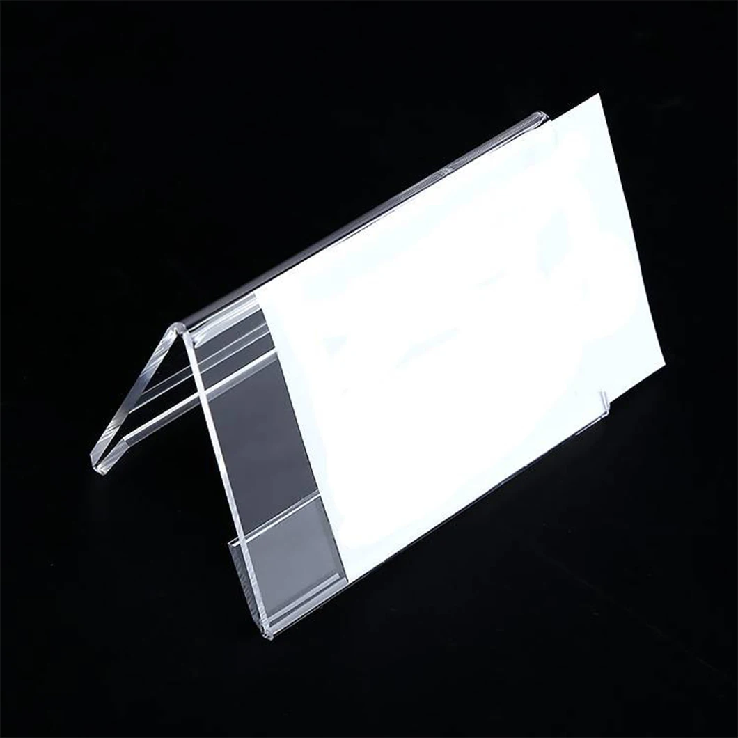 Wholesale L Shape Acrylic Display Stand Custom Name Card Holder Menu Display Stand