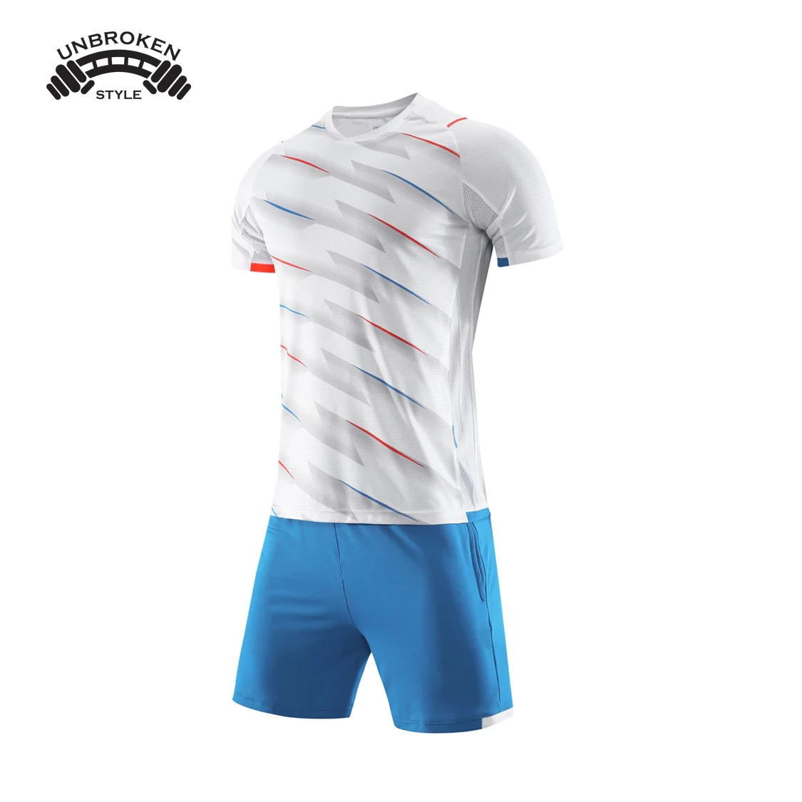 
Wholesale Men Top Quality Red White Color New Design Durable Out Fit Custom Logo Soccer Uniforms by unbroken style 