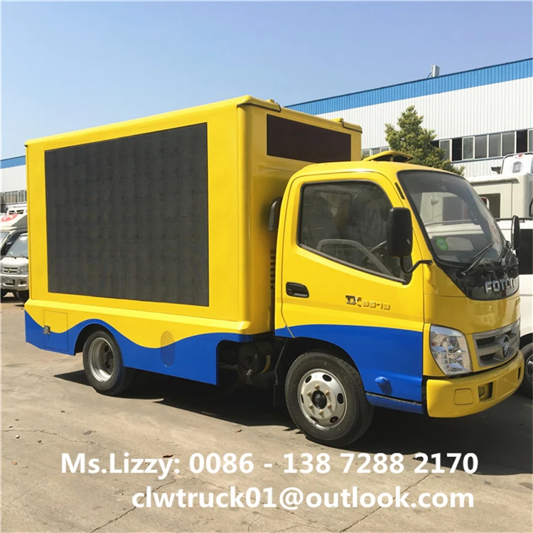Hot Selling Foton 4x2 Outdoor Waterproof LED Mobile Advertising Trucks For Sale in Dubai