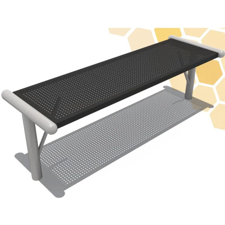 Patk Leg Seating Backless Furniture Frame Public and Wood Stainless Park Benches Outdoor Blue Table Steel Bench