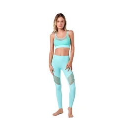 High Quality Vest and Sexy Mesh Leggings Two Piece New Design Fashion Yoga Sets For Women