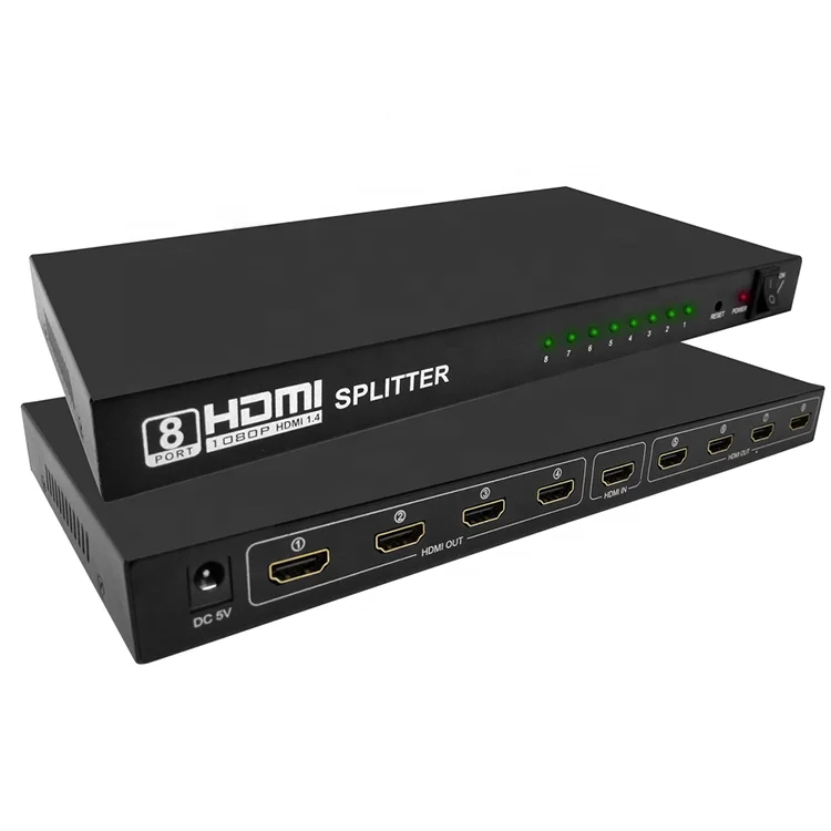 8 Port Hd mi Splitter 1 In 8 Out 1080p splitter 1.4 version 1x2 1x4 1x8 support 3d HDTV Splitter 1x8 Switch 1 input 8 Output