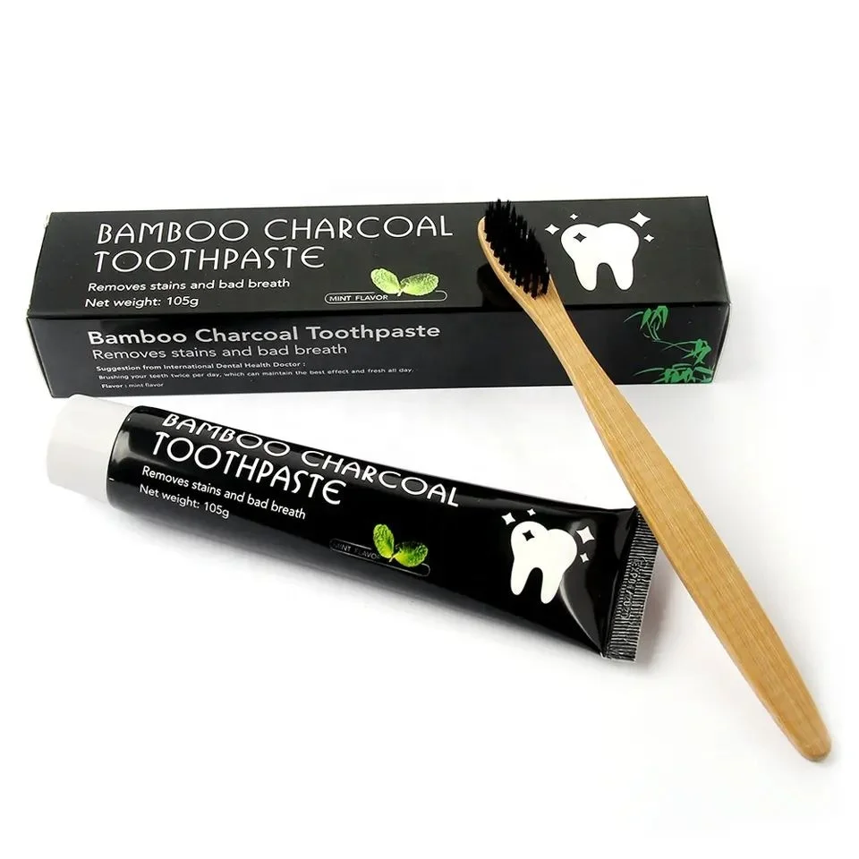 Lidercare Wholesale 105g Black Charcoal Toothpaste Natural Formula Organic Whitening Toothpaste With Custom Logo