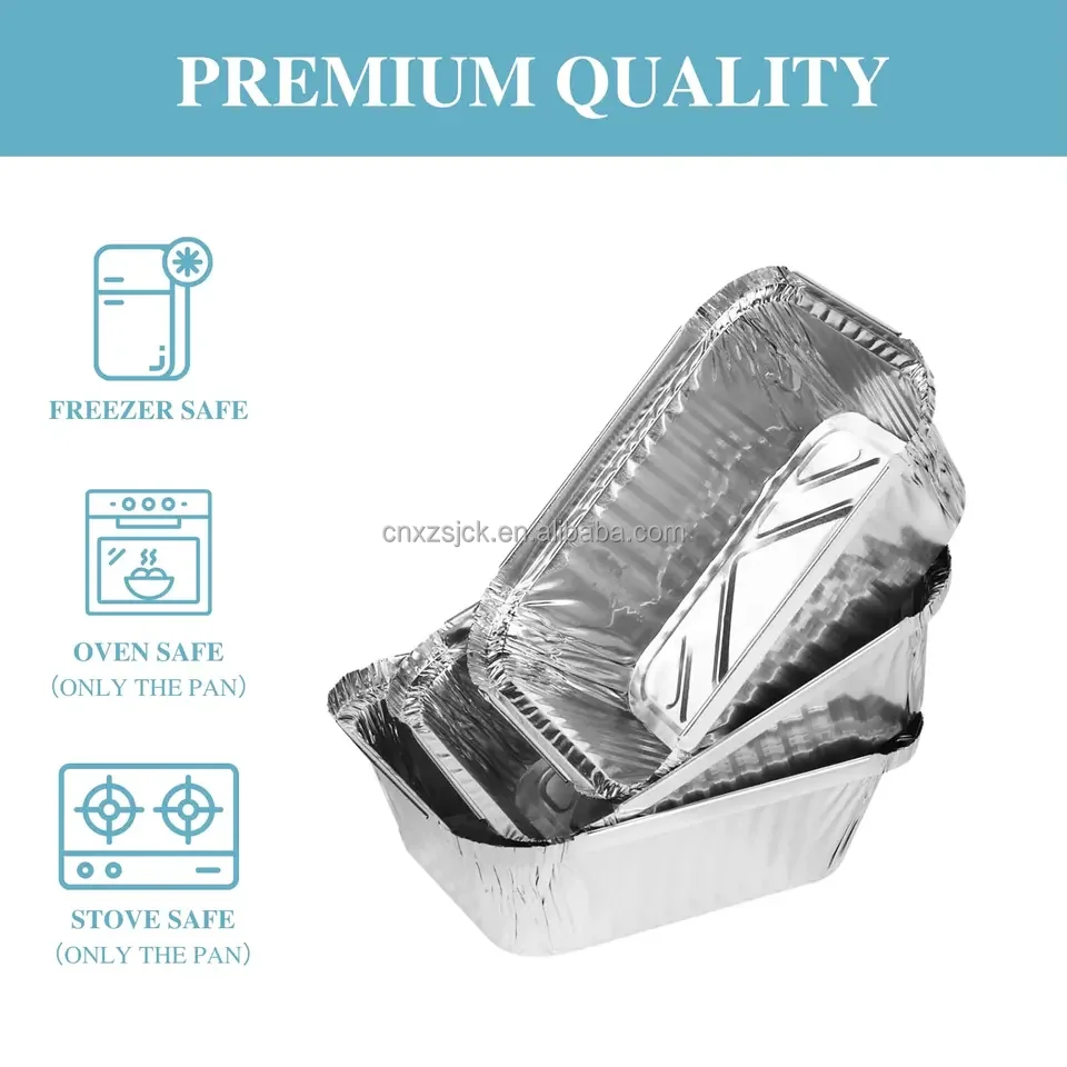 Alloy 801 Aluminium Foil Pans/Trays With Paper Lids Disposable Rectangle Aluminum Foil Food Containers