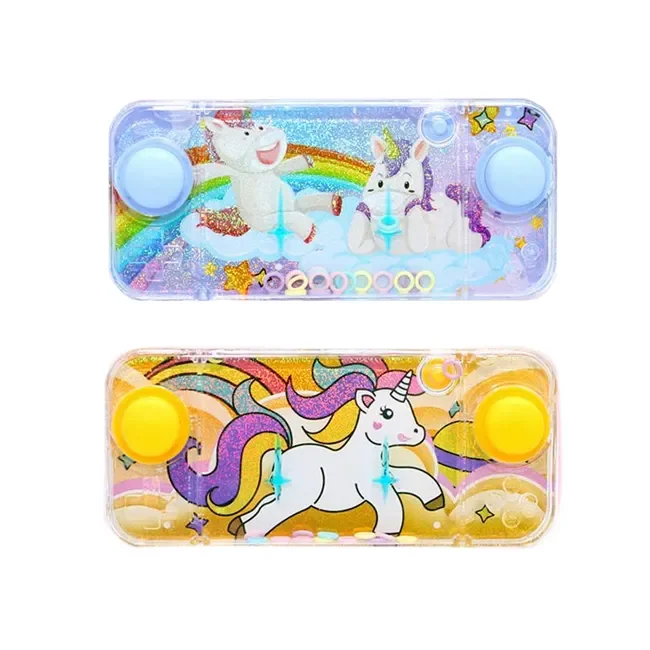 Classic Retro Game Set Transparent Kids Ring Toss Toy Parent-Child Water Game with Dinosaur and Unicorn Educational Design