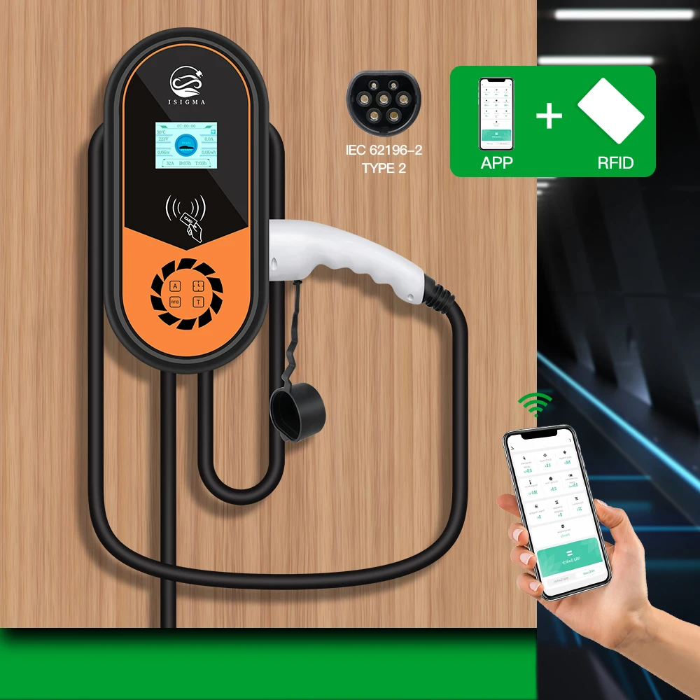 3Phase 32Amp Wall Charging Station 22 KW Electric Car Charging Stations EV Public Fast Charger