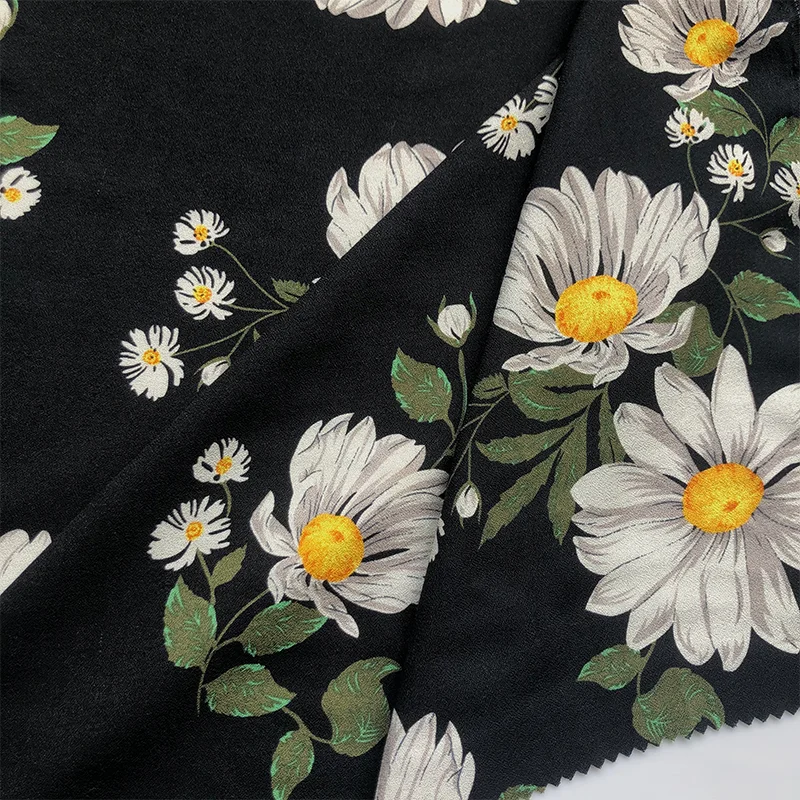 40*40 модная популярная вискозная ткань с принтом подсолнуха для женских тканей