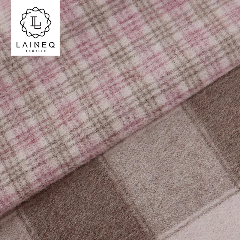 
fashionable double sided check/herringbone wool alpaca overcoat fabric 