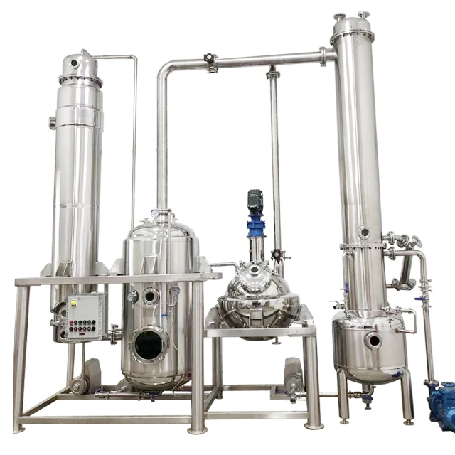 oil distillation equipment stainless steel double single effect falling film vacuum  evaporator