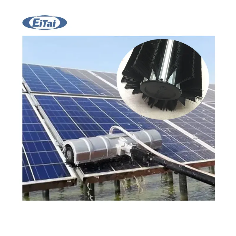 EITAI High Efficiency Single Head Solar Panel Cleaning 10m Telescopic Pole Solar Panels Clean Machine Robot With Less Water