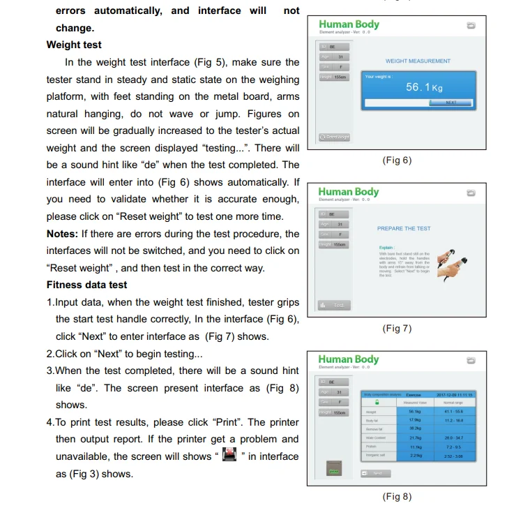 Body Composition Analyzer Basic information of  body composition tester Body Building Weight Test System
