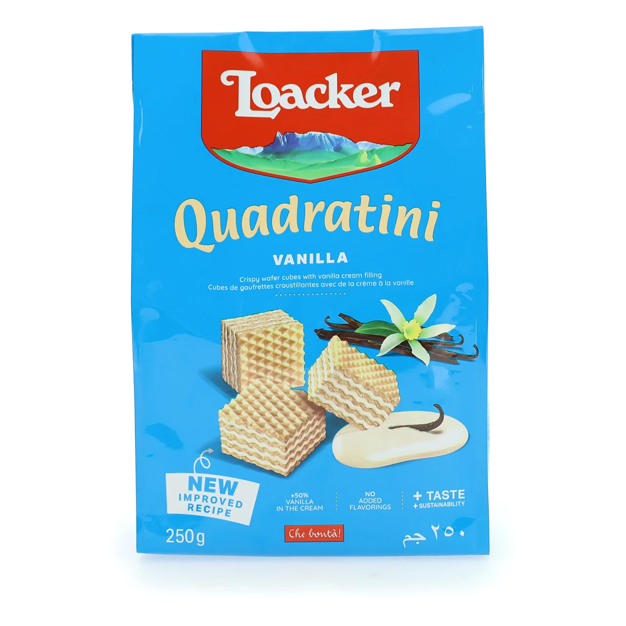 Elegant Loacker Quadratini - 250g X 18 Vanilla Bliss Perfectly Balanced With a Cup of Coffee