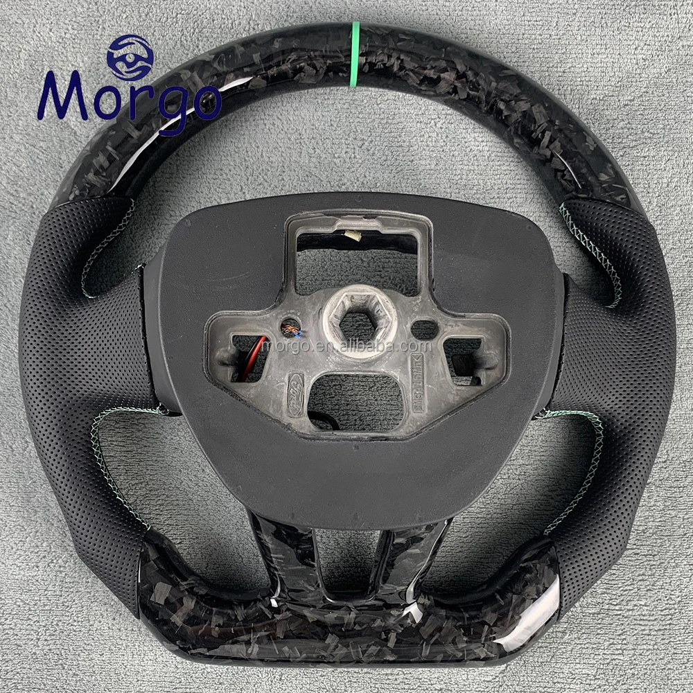 Fit for Ford Focus MK2 MK3 MK4 ST RS 2018-2021 professional customized with top strip forged carbon fiber leather steering wheel