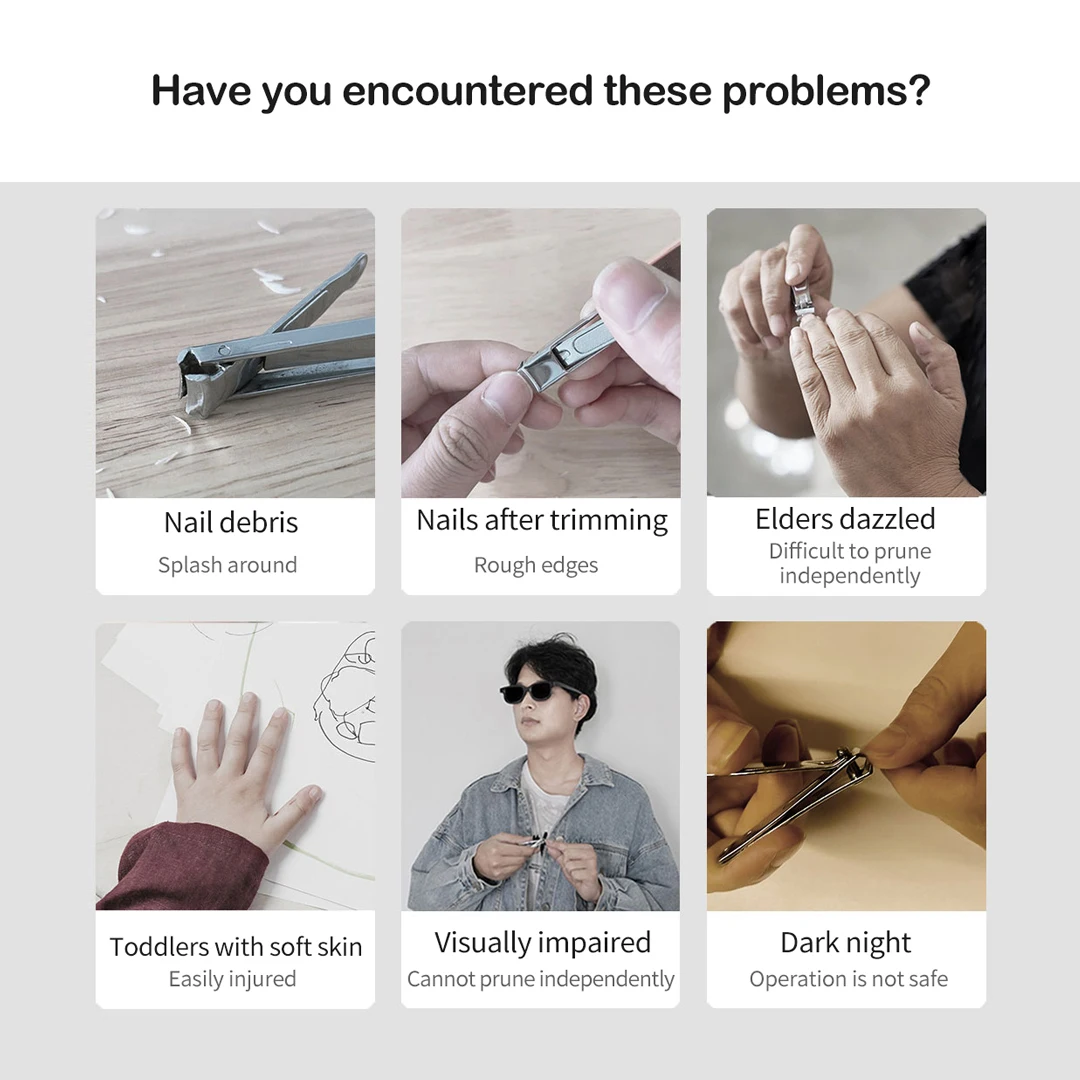 Youpin Seemagic Electric Nail Clippers With Light Automatic Trimmer Nail Cutter Manicure Professional Nail Correct