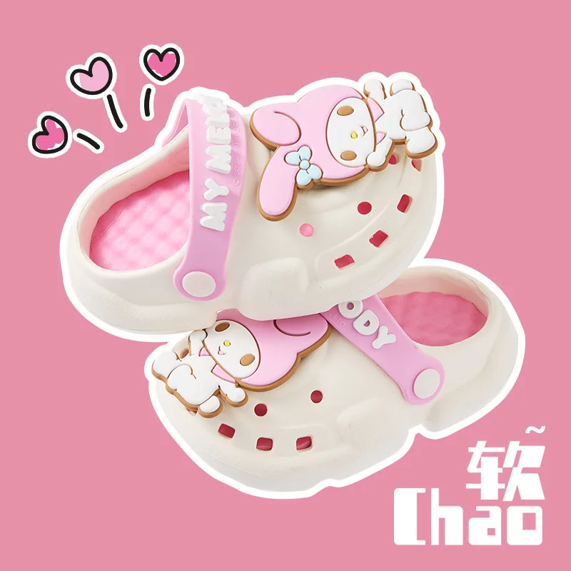 ML Hot Summer Anime Children Slippers Kt Cinnamoroll Cartoon Kawaii Cute Home Bathroom Bathing Anti-Slip Sandal Kids Girls