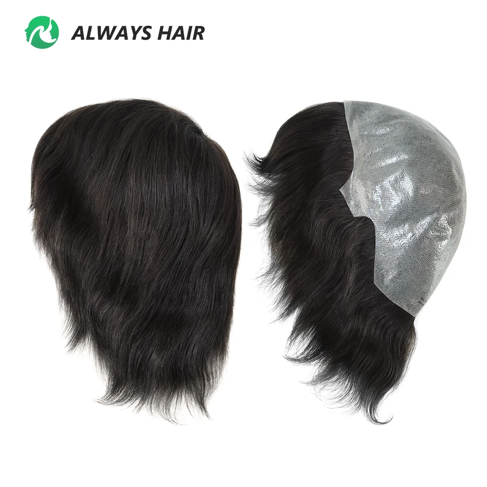 6 inches 14 Inches Natural Straight Full Cap Wig for Women Thin Skin Head Wigs Caps Real Human Hair
