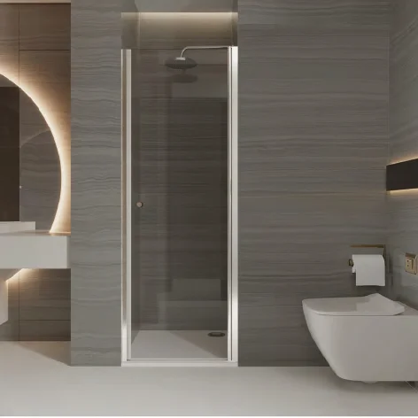 PARTNER Factory Direct Sell Silver Black Frame Tempered Glass Modern Design Door Portable Shower Screen Bathtub Screen