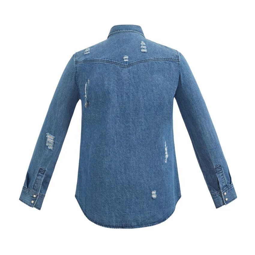 
Popular custom made comfortable cowboy shirts long sleeve man demin shirts wholesaler from direct Chinese factory 