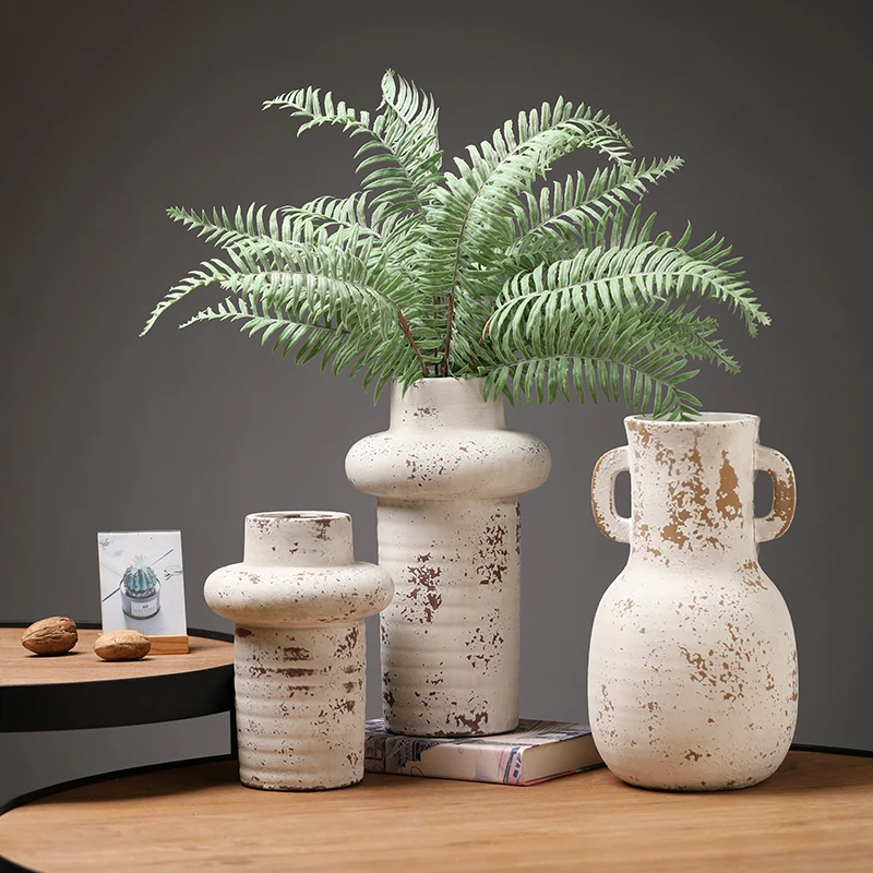 New Flower Vase 2024 Creative Wine Bottle Flower Vase Home Decor Ceramic Rustic Vase