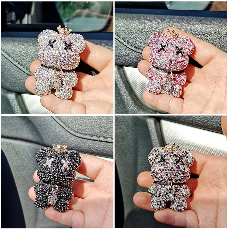 Fat bear Wholesale auto parts hair pendant auto interior supplies rearview mirror bear auto hang new to manual crystal