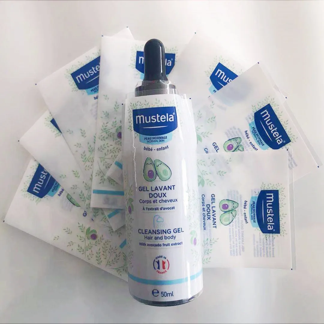 Custom pvc pet printing film heat label shrink sleeve wrap label for water bottle