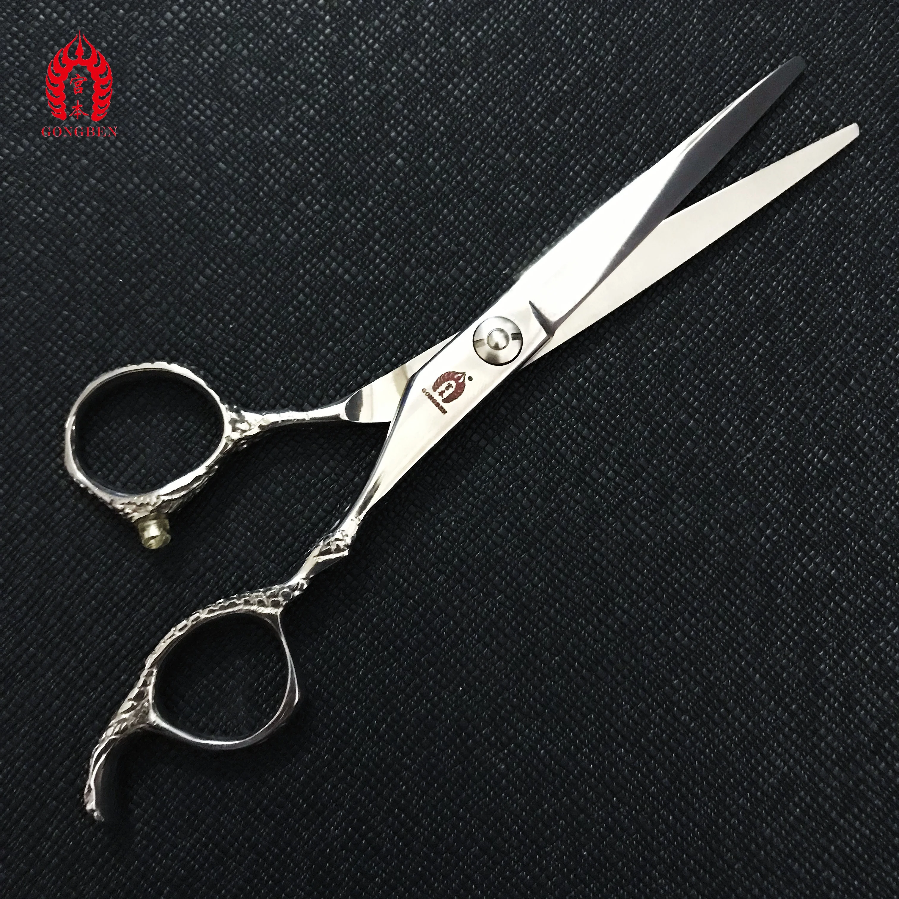 Gongben Japan440C стальные парикмахерские профессиональные ножницы для стрижки волос прямая продажа модная настраиваемая ручка из нержавеющей стали острый наконечник лезвия