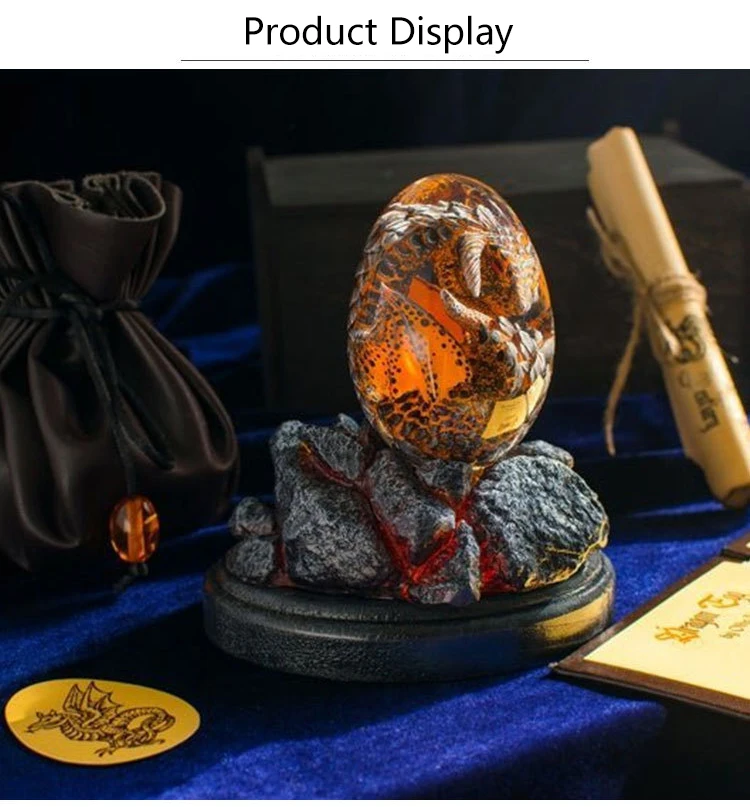 Wholesale Halloween Decorations Creative Resin Crafts Luminous Lavag Dragon Eggs Dinosaur Eg Hot Souvenir