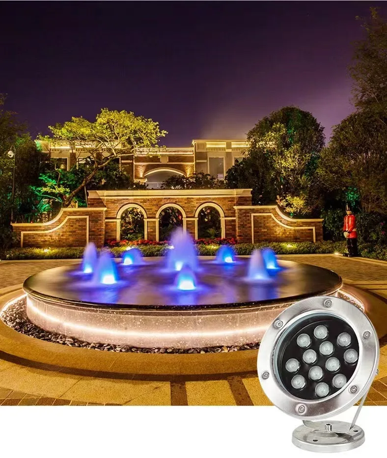 12V 3W/6W/9W/12W/15W/18W/24W/36W underwater RGB lamp fountain led lights China led swimming pool light