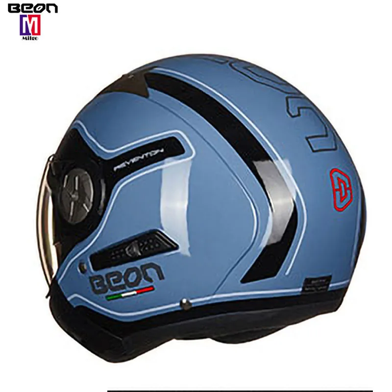 BEON B-216 ece r2205 blue safety helmet american superman motorcycle helmet with double visors