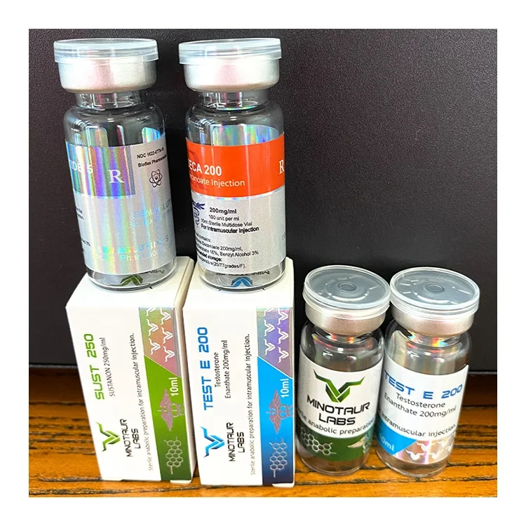 Free design templates custom logo printing injection vial label 10ml vial label and box for TEST E/ TREN E