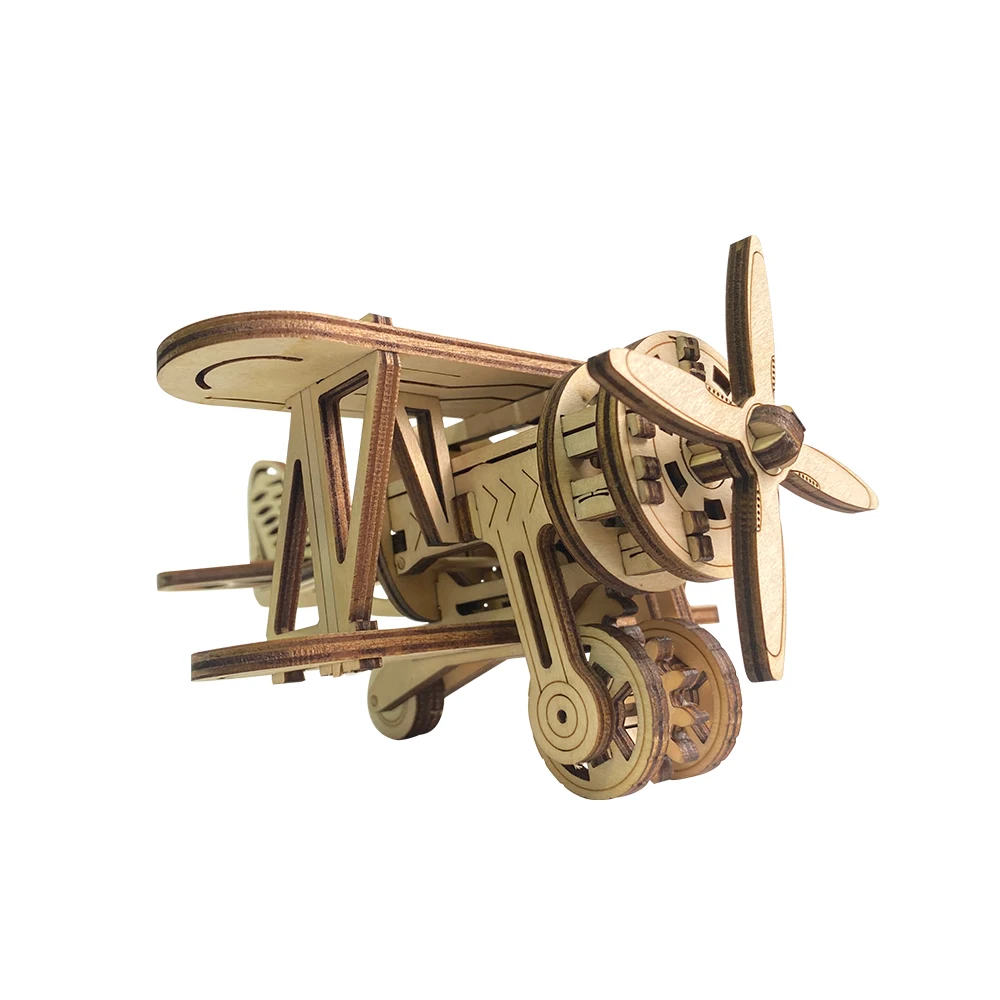 New Wooden Airplane Model Mechanical Toy 3d Wooden Puzzle Toys for Adults And Children to Build Unique Gift