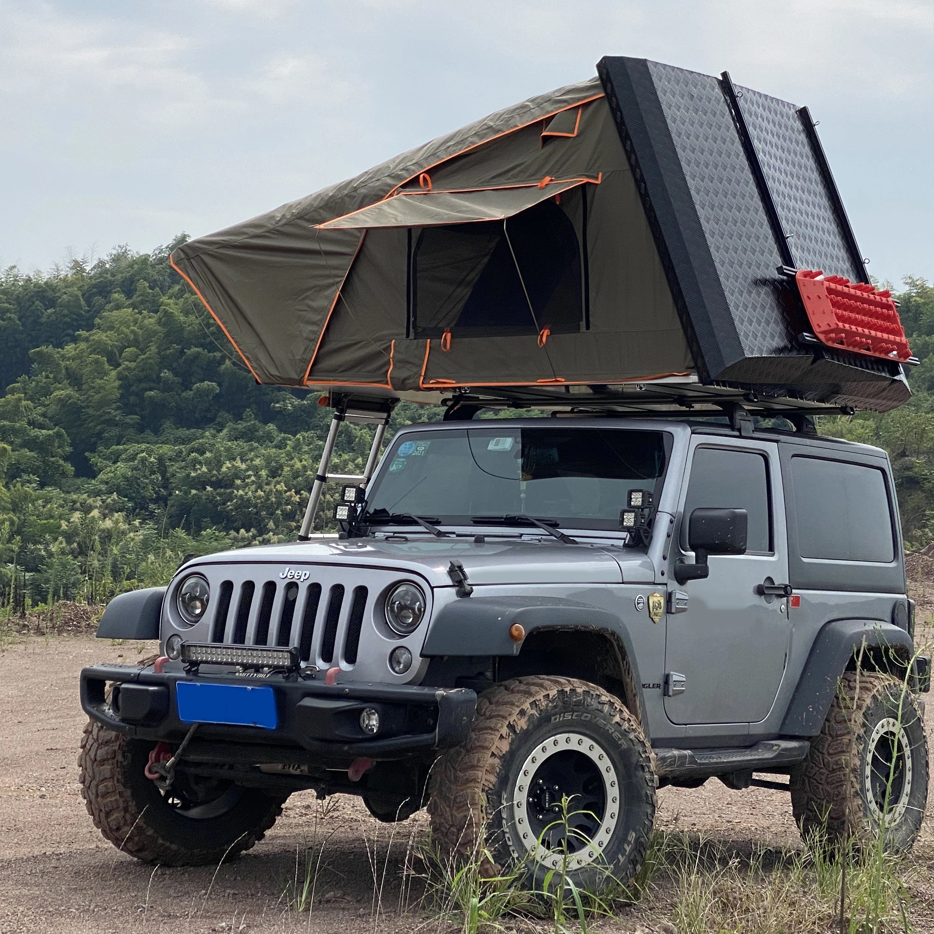 Hardshell Roof Top Tent Vehicle Side Awning Car Trailer Roof Top Tent Outdoors Overland Best Aluminum Canvas Modern One Bedroom